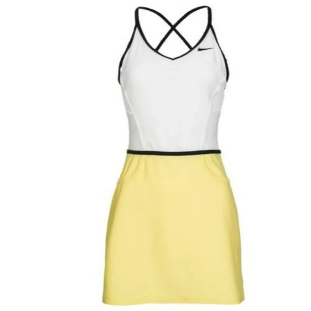 NWT Nike Maria Sharapova Tennis Dress w/ Bra White Yellow S Small - PRICE FIRM!!